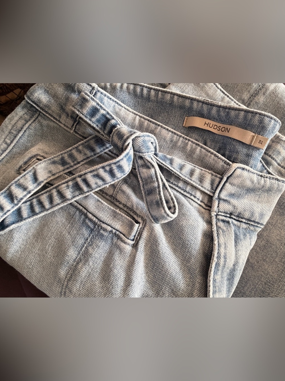 Hudson Jeans Light Wash High-Rise Tie-Waist Jeans - W Size 31